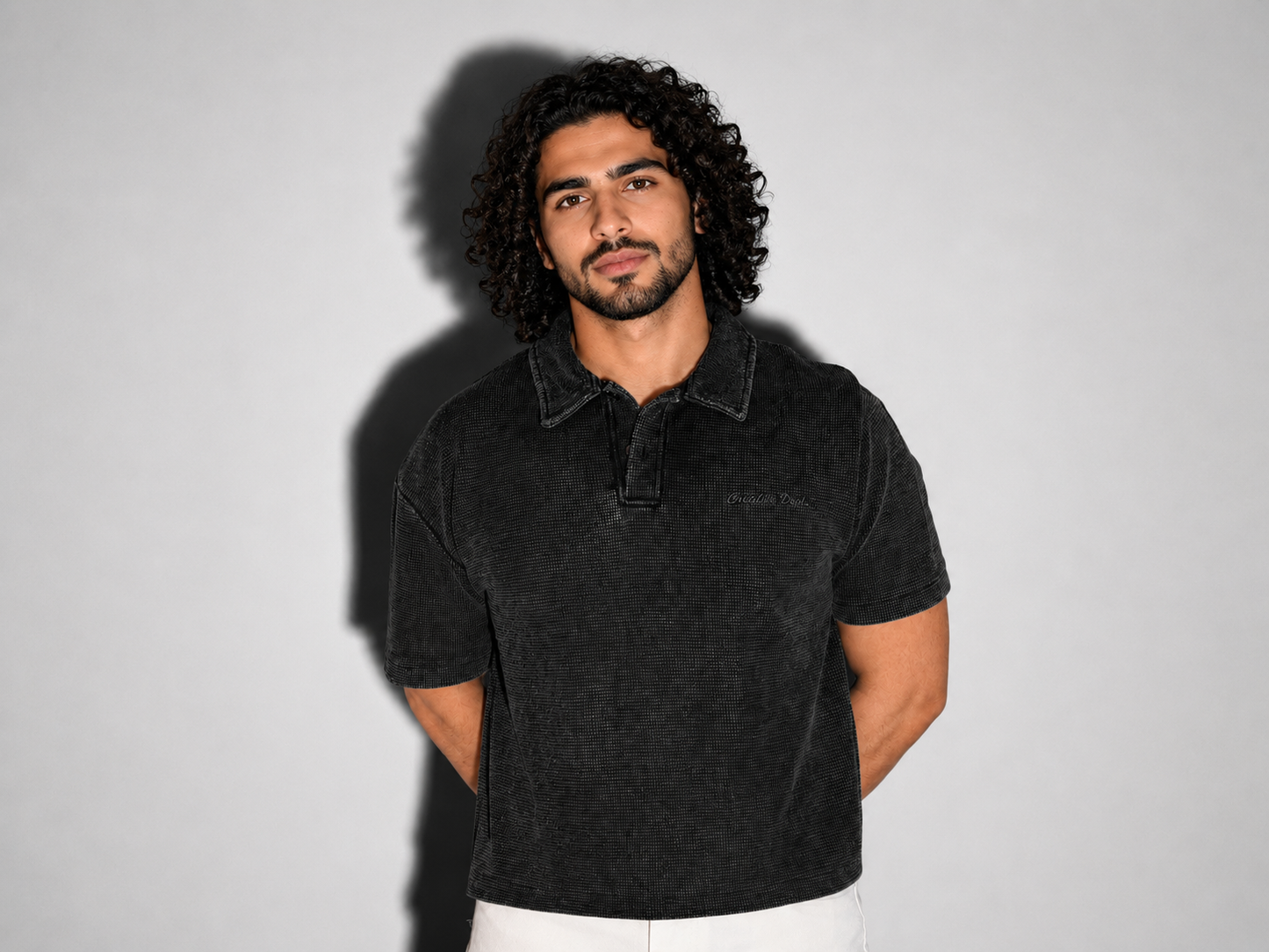 Slate Wash Polo Black&Gray