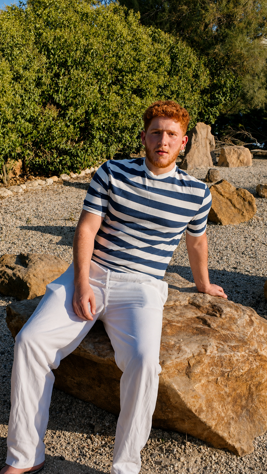 Quiet Lines Tee - Blue - Image 1