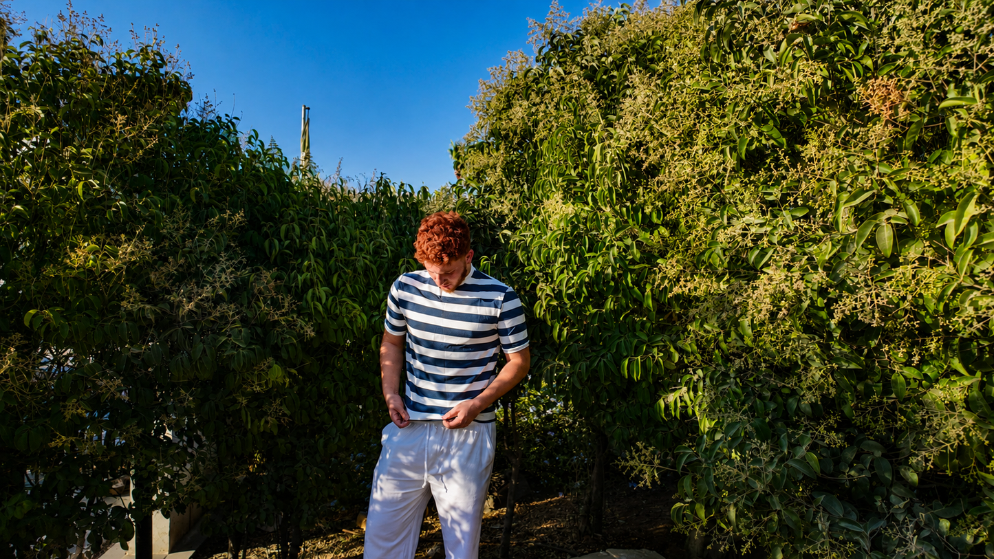 Quiet Lines Tee - Blue - Image 3