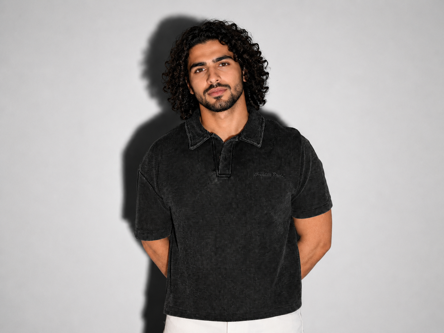 Slate Wash Polo Black&Gray