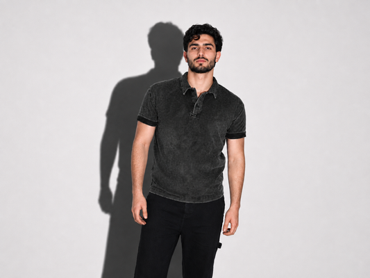 Slate Wash Polo - Black - Product photo 1