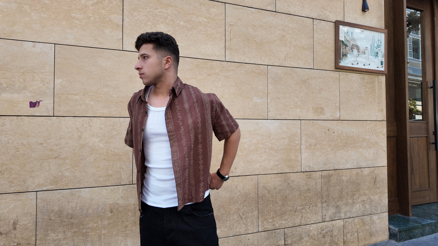 NINN-Naqsh-Shirt - Brown with Beige Pattern - Product photo 1