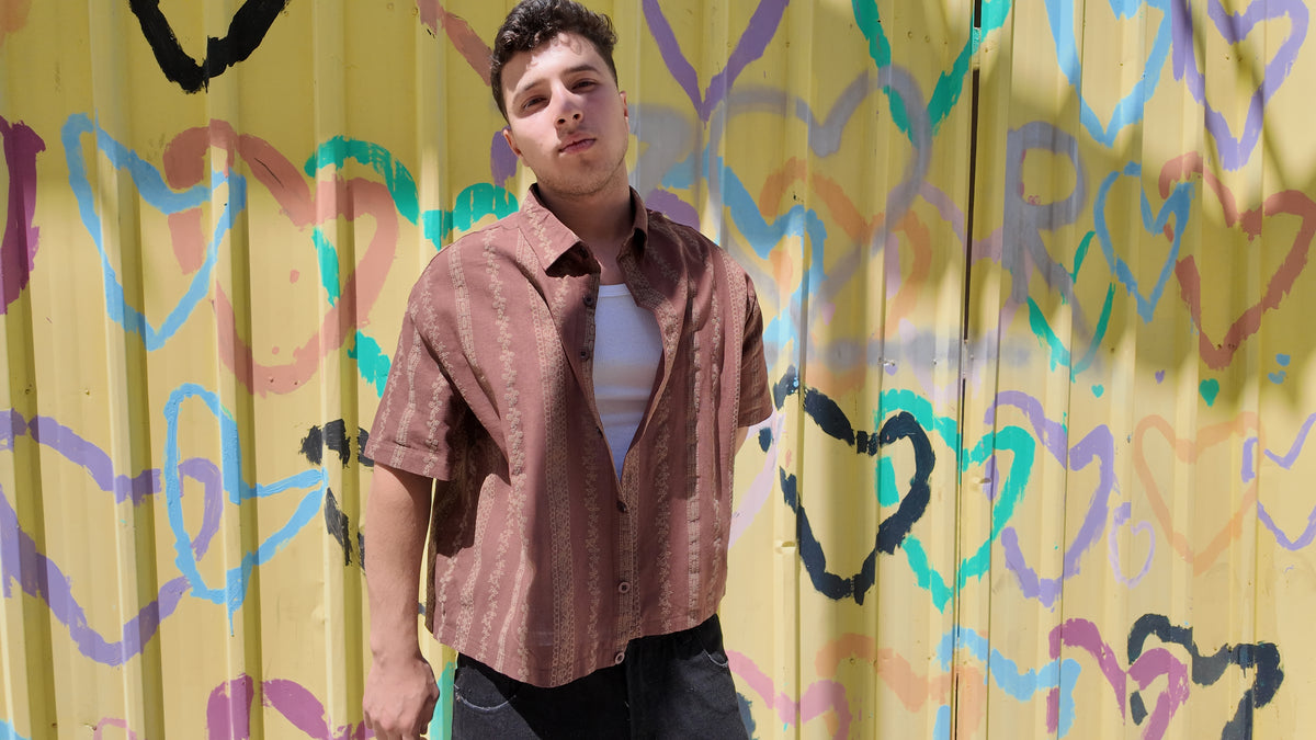 NINN-Naqsh-Shirt - Brown with Beige Pattern - Product photo 5