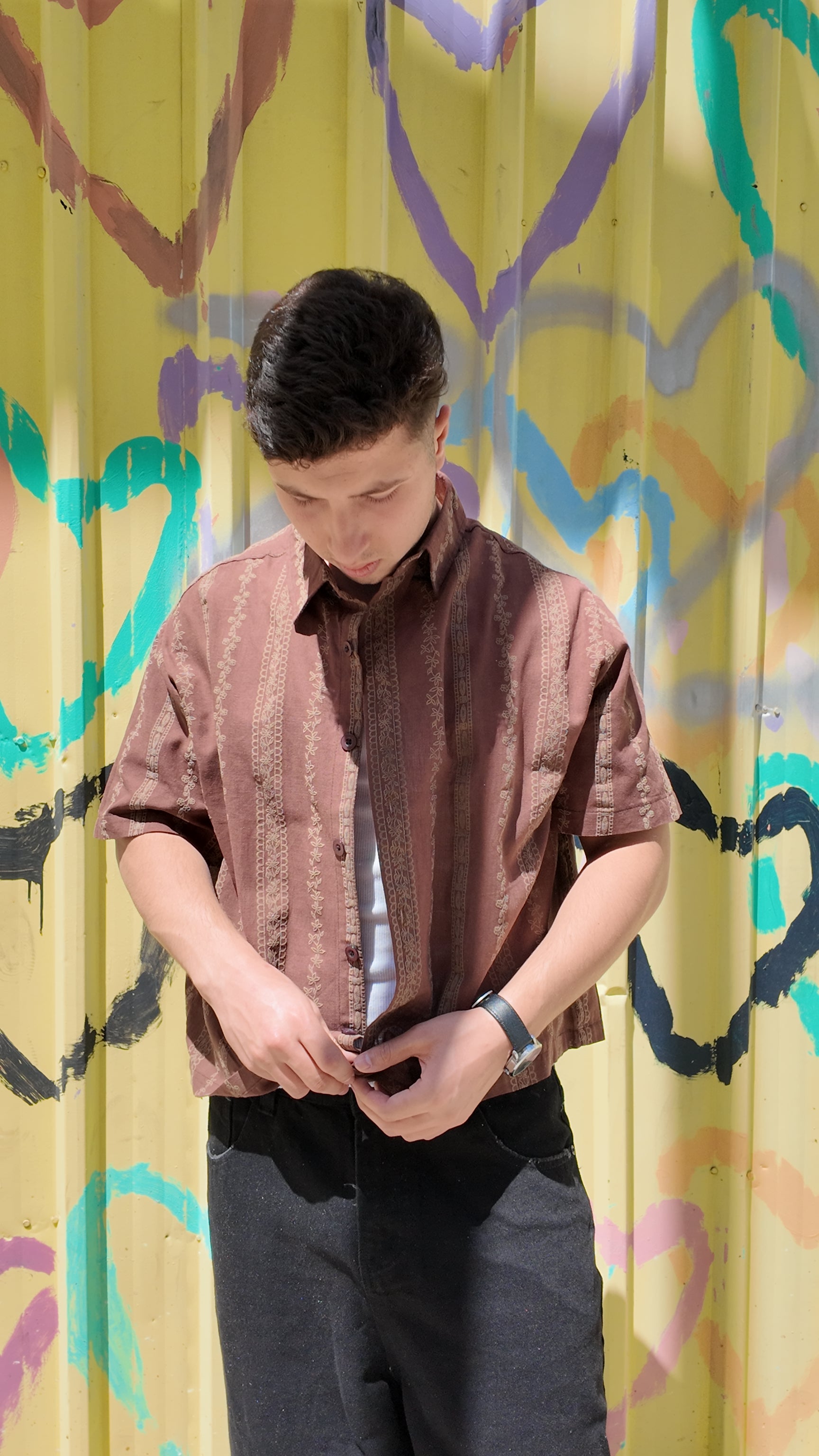 NINN-Naqsh-Shirt - Brown with Beige Pattern - Product photo 6