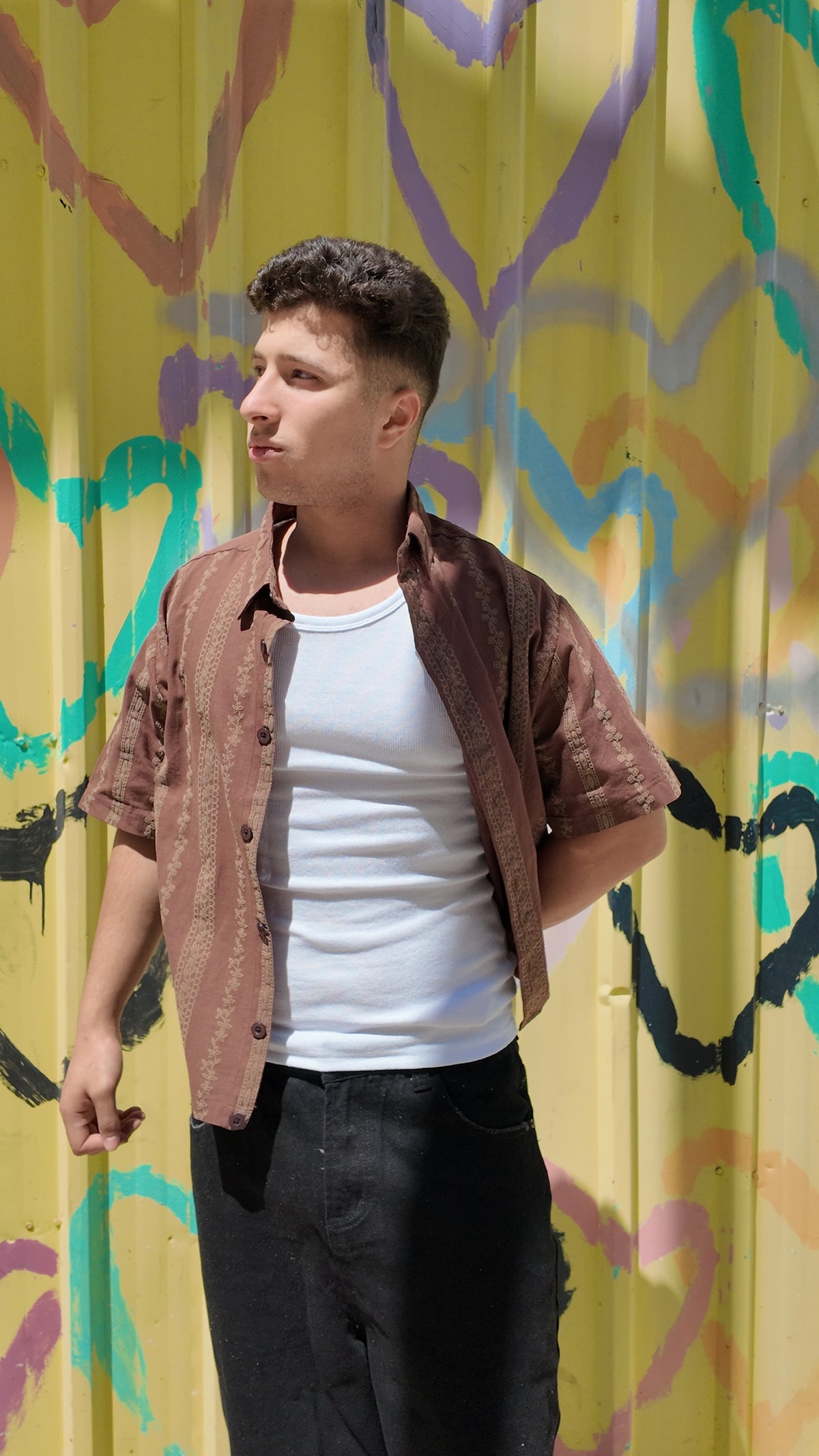 NINN-Naqsh-Shirt - Brown with Beige Pattern - Product photo 7