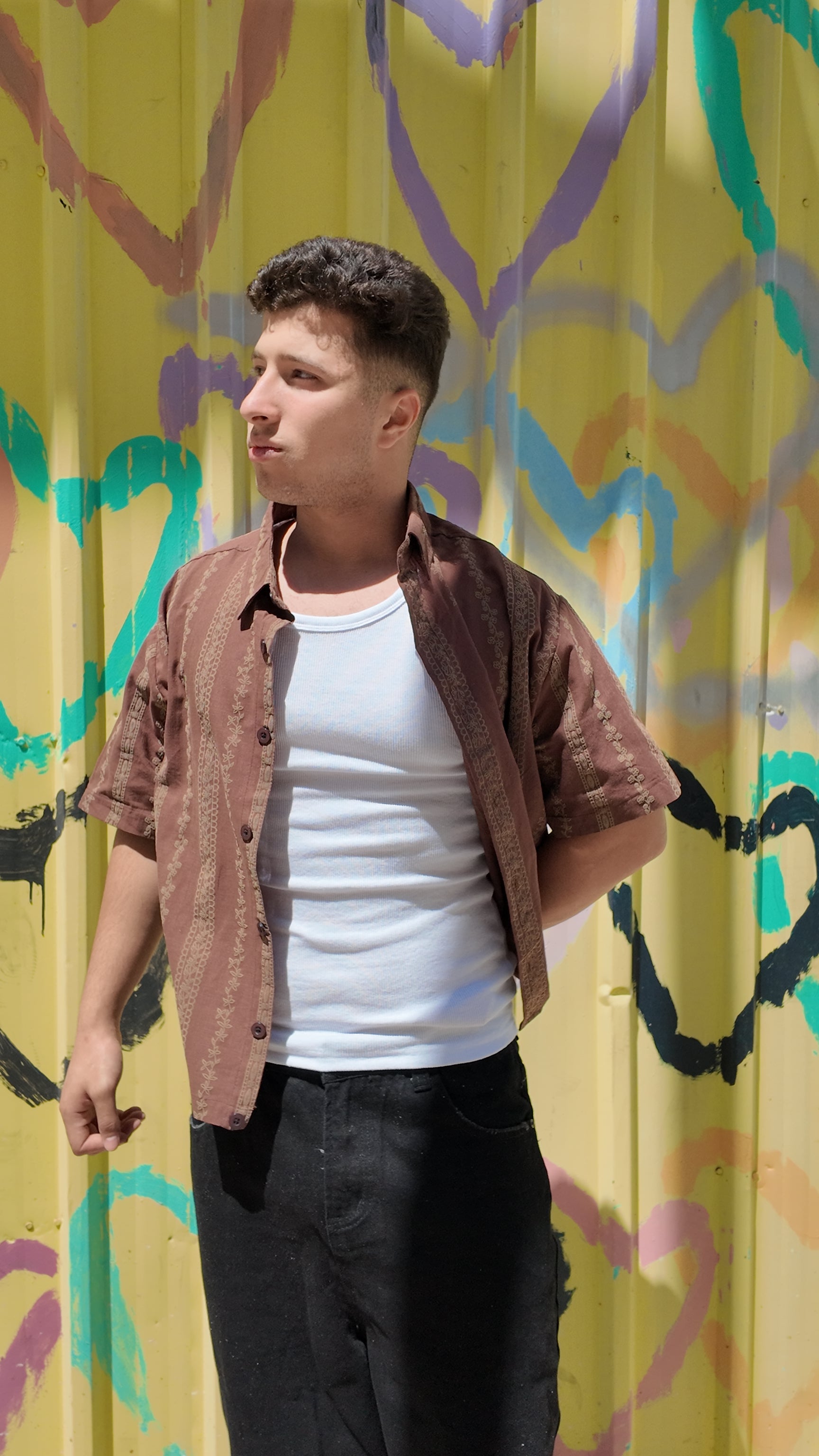 NINN-Naqsh-Shirt - Brown with Beige Pattern - Product photo 7