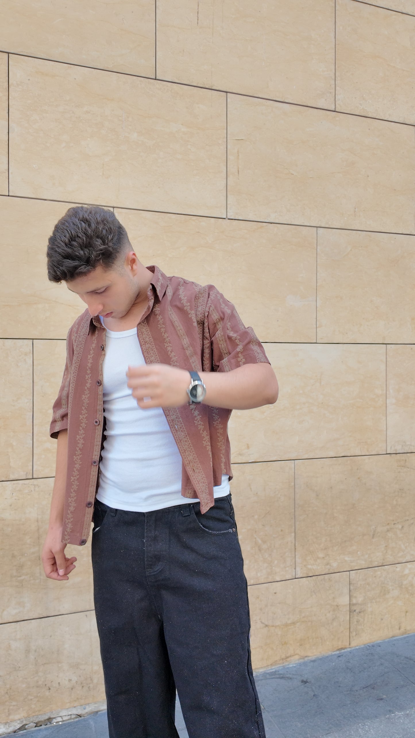 NINN-Naqsh-Shirt - Brown with Beige Pattern - Product photo 11