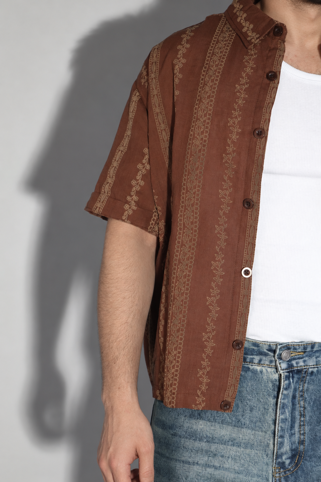 NINN-Naqsh-Shirt - Brown with Beige Pattern - Product photo 12