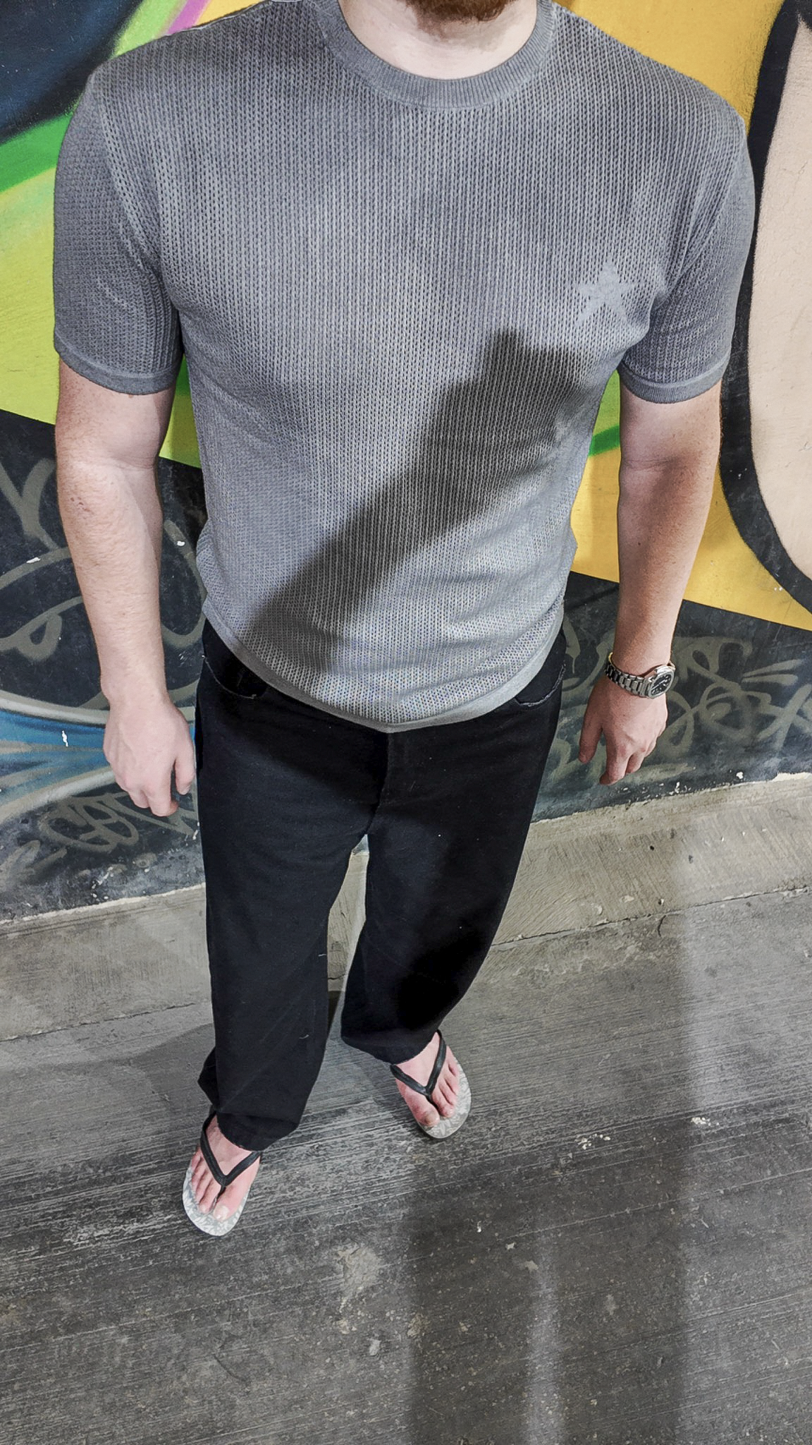 Origin Textured Knit Tee - Grey - Image 3