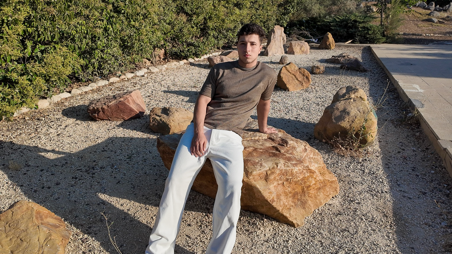 Origin Textured Knit Tee - Honey - Image 3