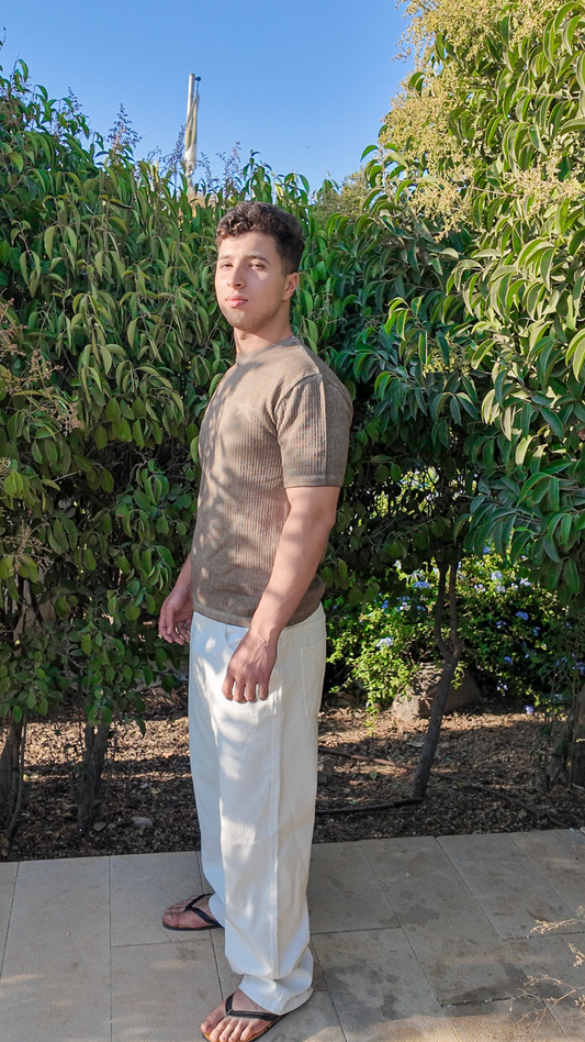 Origin Textured Knit Tee - Honey - Image 4
