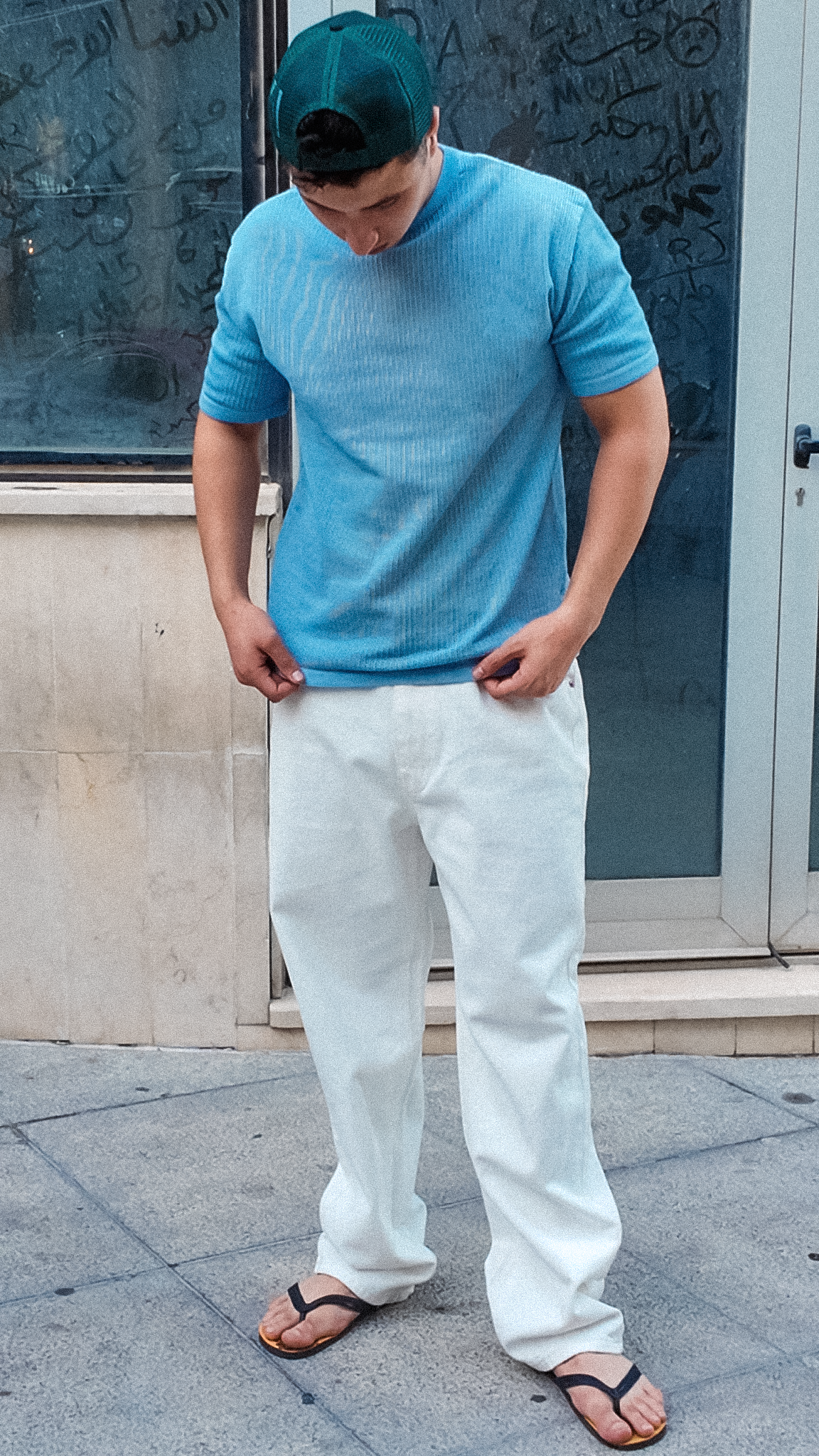 Origin Textured Knit Tee - Sky Blue - Image 3