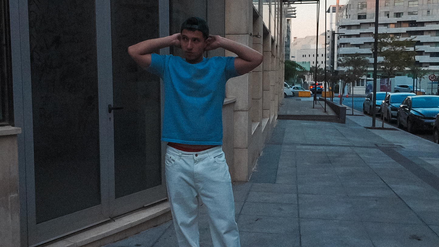 Origin Textured Knit Tee - Sky Blue - Image 5