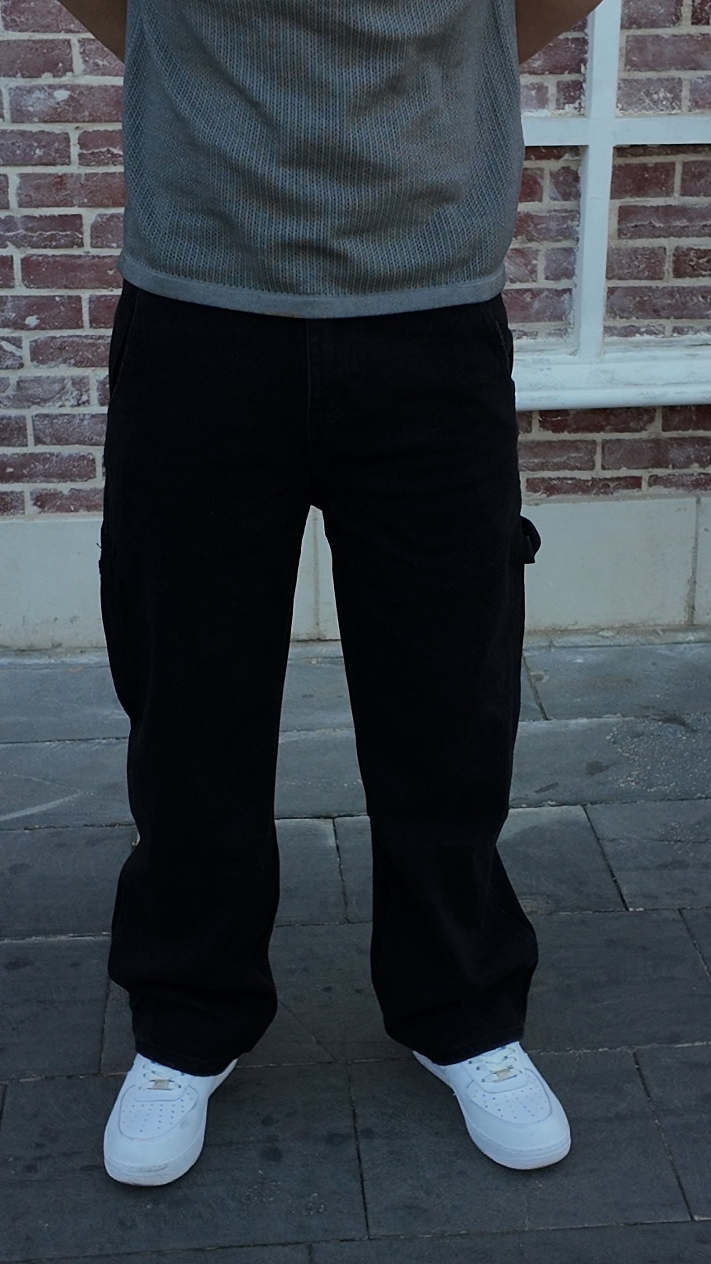 Utility Relaxed Jeans - Dark Black - Image 4