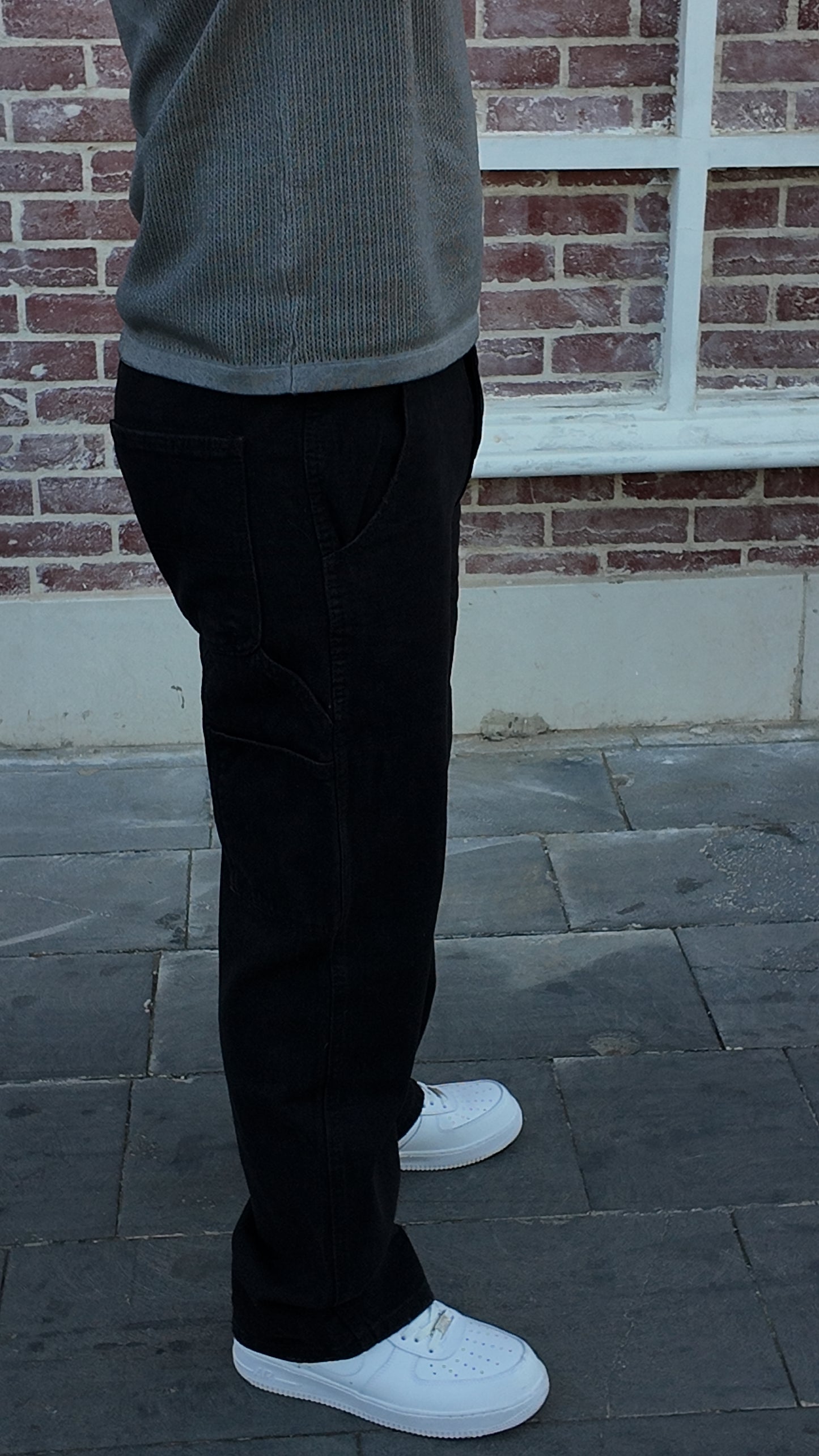 Utility Relaxed Jeans - Dark Black - Image 5