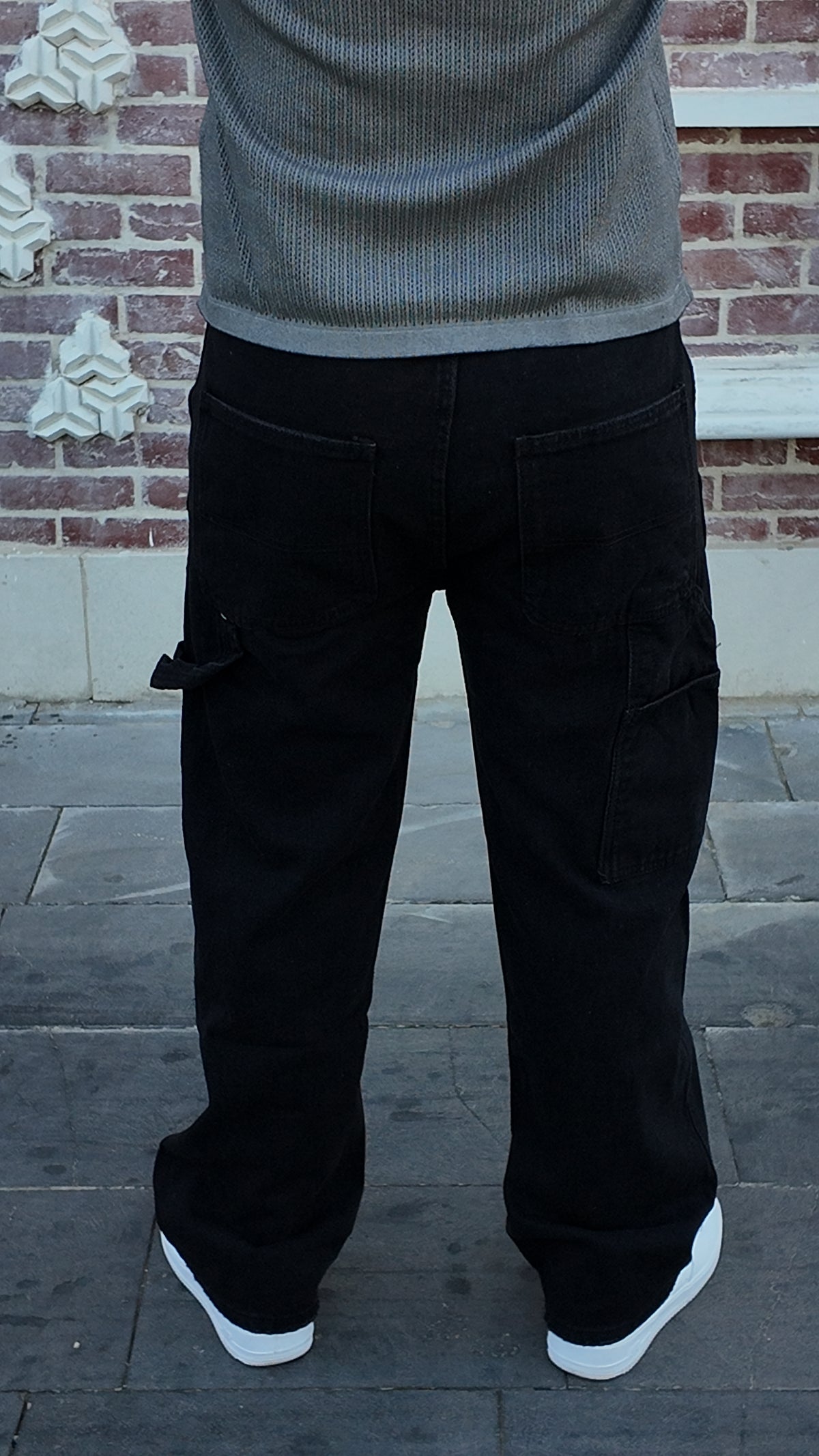 Utility Relaxed Jeans - Dark Black - Image 6
