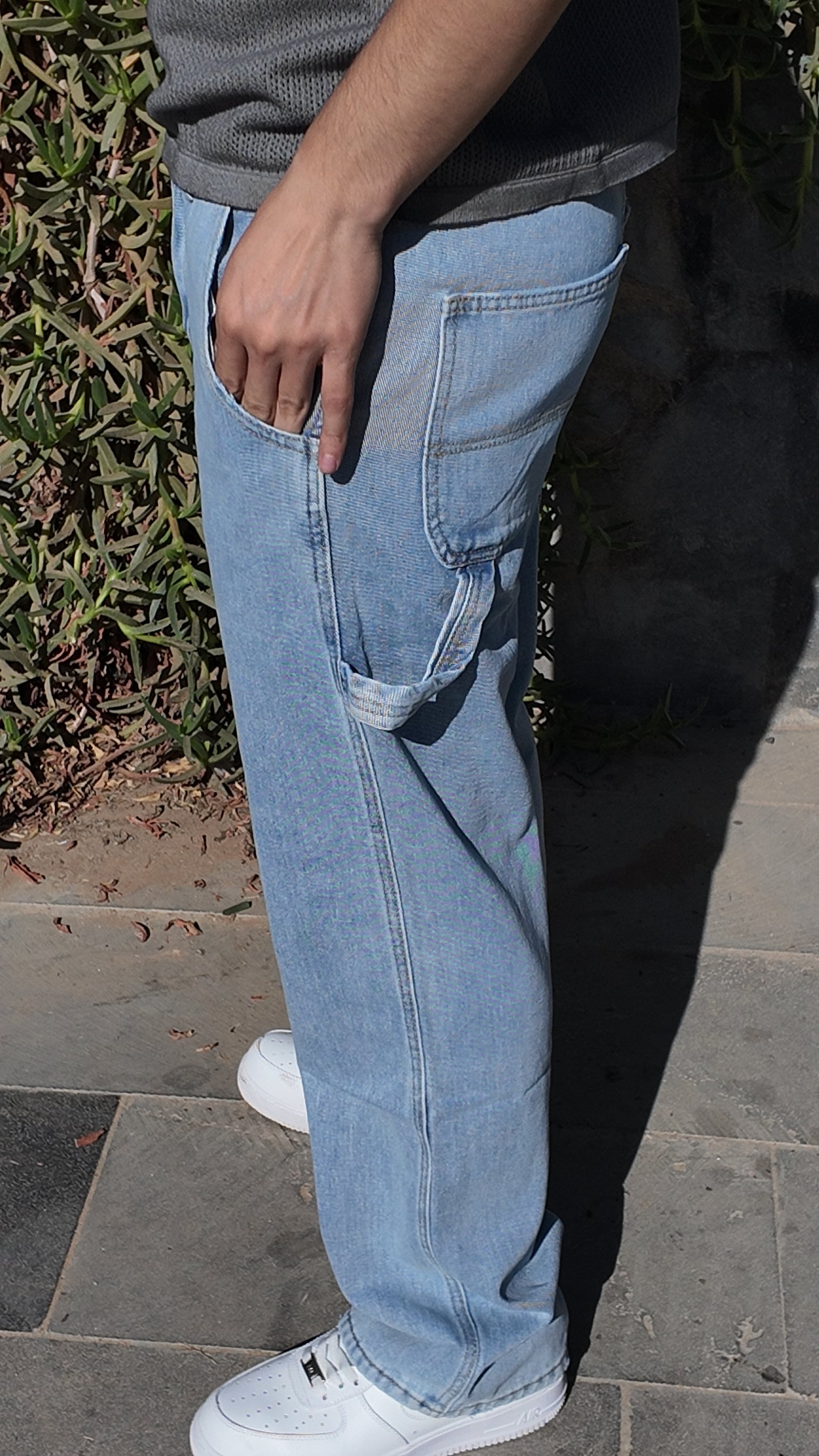 Utility Relaxed Jeans - Light Blue - Image 5