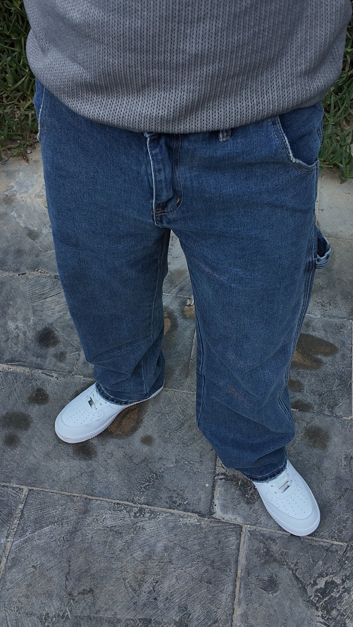 Utility Relaxed Jeans - Medium Blue - Image 1