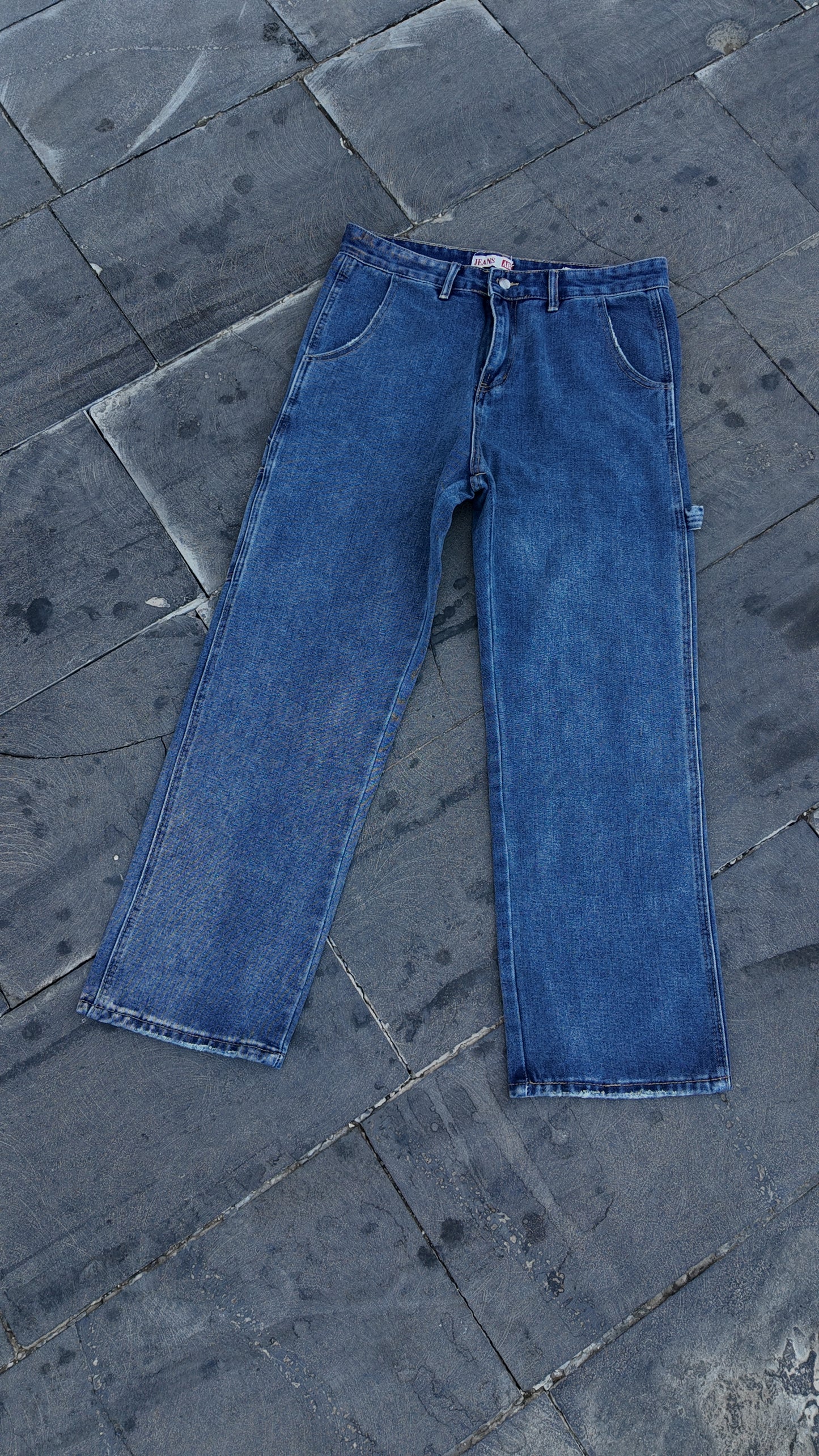 Utility Relaxed Jeans - Medium Blue - Image 9